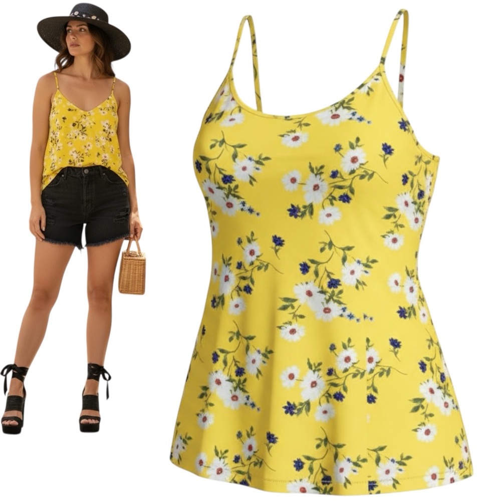 FOREVER 21 Floral Sexy tank low back scoop adjustable straps​